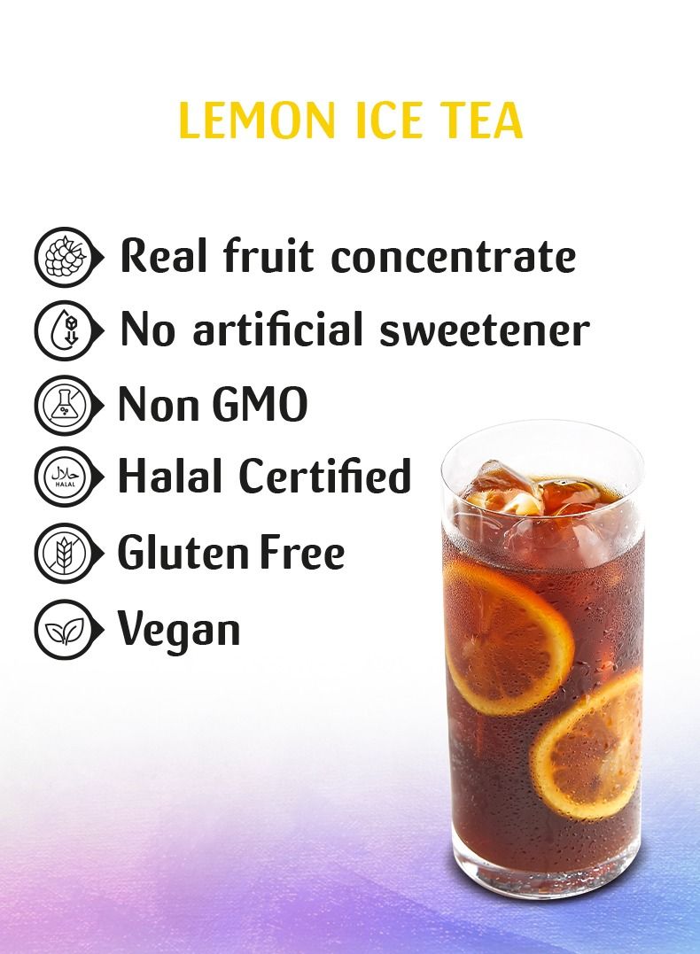 Just Chill Drinks Co. Lemon Iced Tea Syrup 1 Litre - Image 2